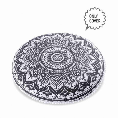 bohemian floor pillow mandala round cushion pouf 1
